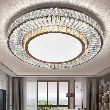 Isabella Luxury Gold Crystal LED Ceiling Light with Remote