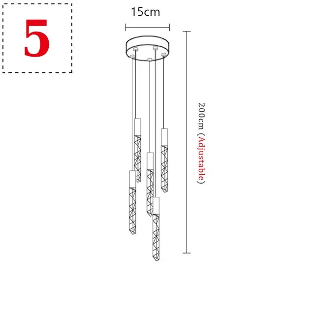 Sophie Spiral Crystal LED Staircase Chandelier