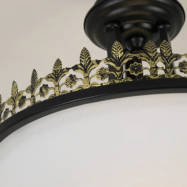 Aurélie Vintage Glass Ceiling Chandelier Black E27 Light