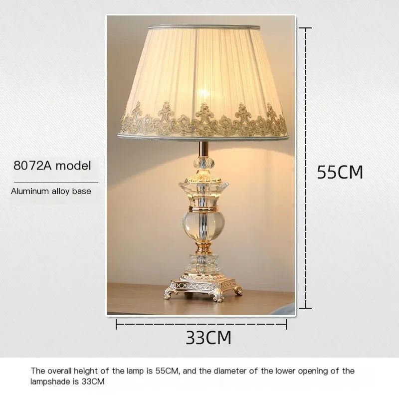 Retro Palace Crystal LED Table Lamp for Bedroom and Living Room