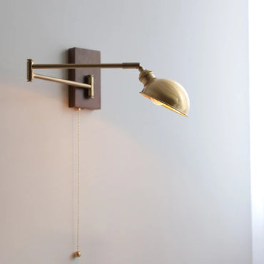 Colette Wood & Copper Adjustable Wall Light