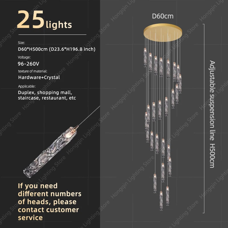 Élise Crystal Staircase Pendant Chandelier Light