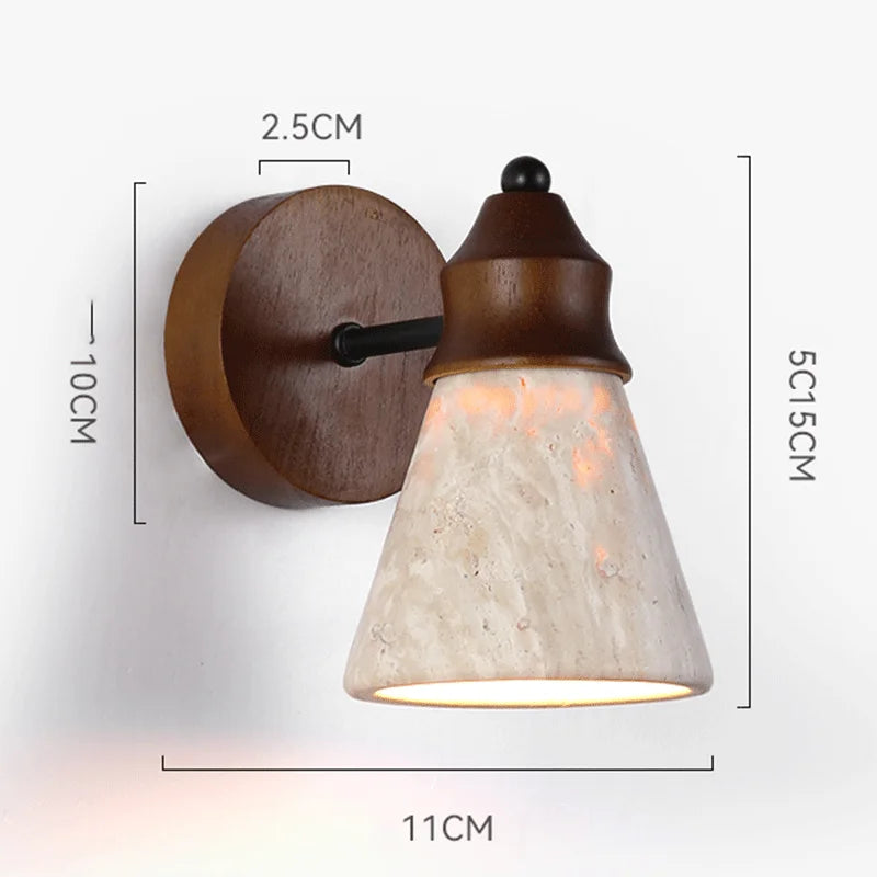 Élodie Travertine Stone Wall Lamp Nordic Bedroom Sconce