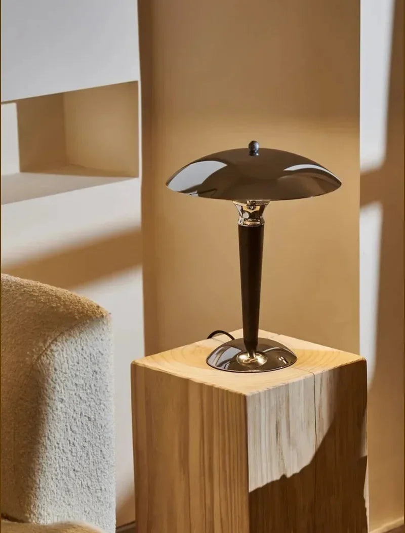 Noémie Wood & Chrome Desk Lamp