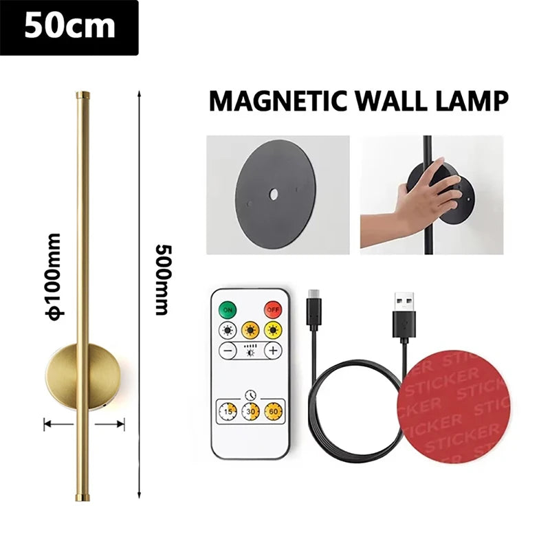 Élise Modern Gold & Black Rechargeable LED Wall Lamp