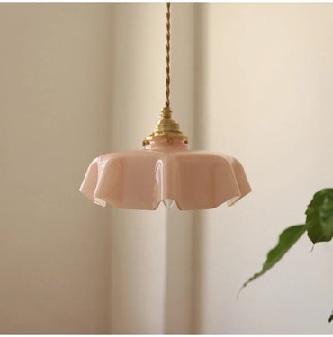 Élodie French Glass Pendant Light Nordic Brass Ceiling