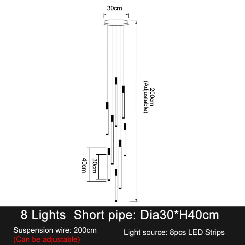 Geneviève Luxury Crystal LED Staircase Chandelier Light
