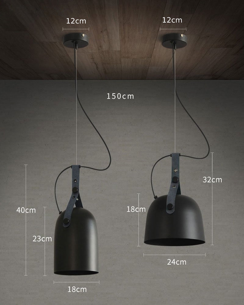Élise Sonoma Metal & Leather LED Pendant Light