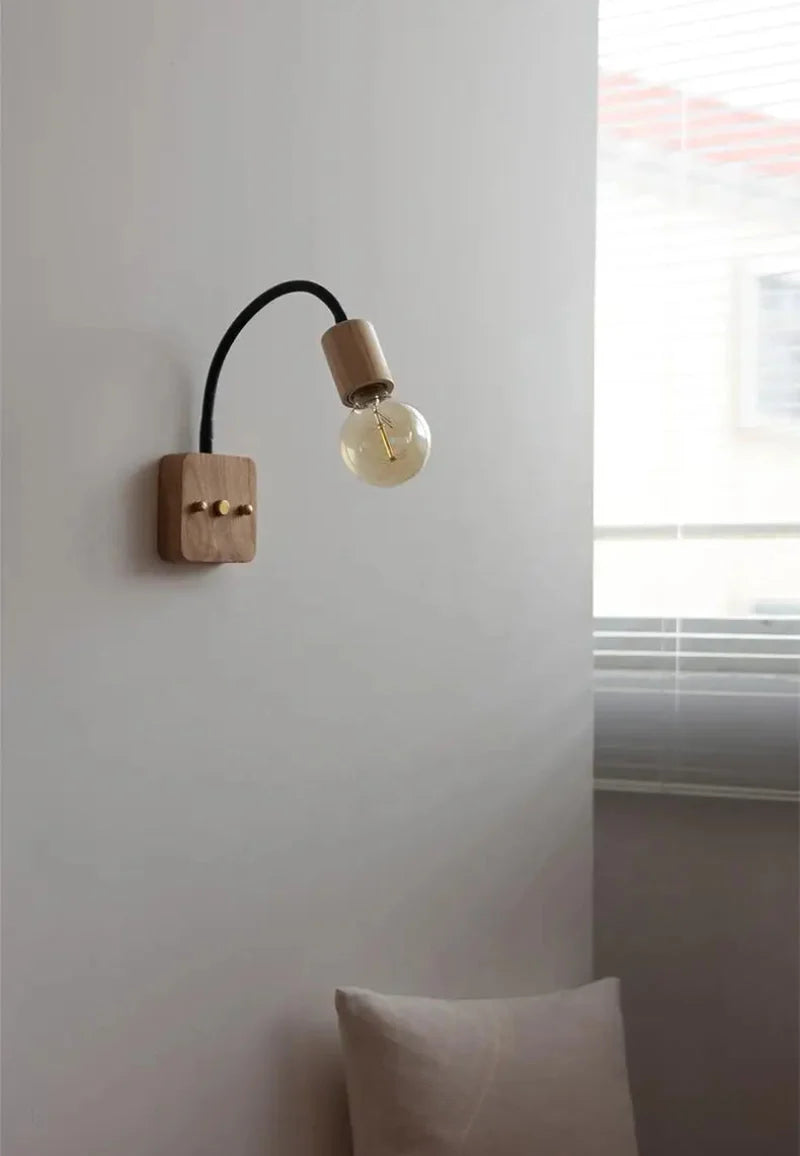 Élodie Walnut Adjustable LED Wall Lamp