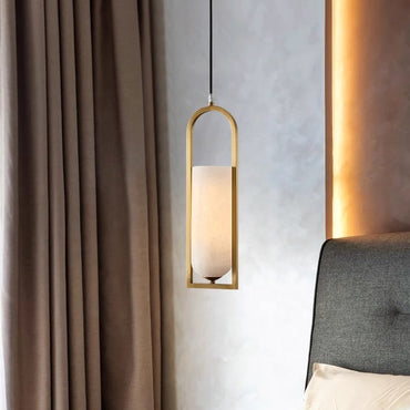 Isabelle Alabaster & Brass Pendant Light