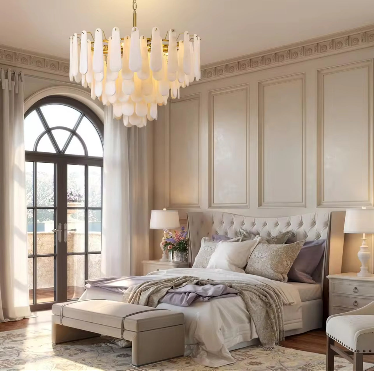 Louise Teardrop Alabaster Chandelier