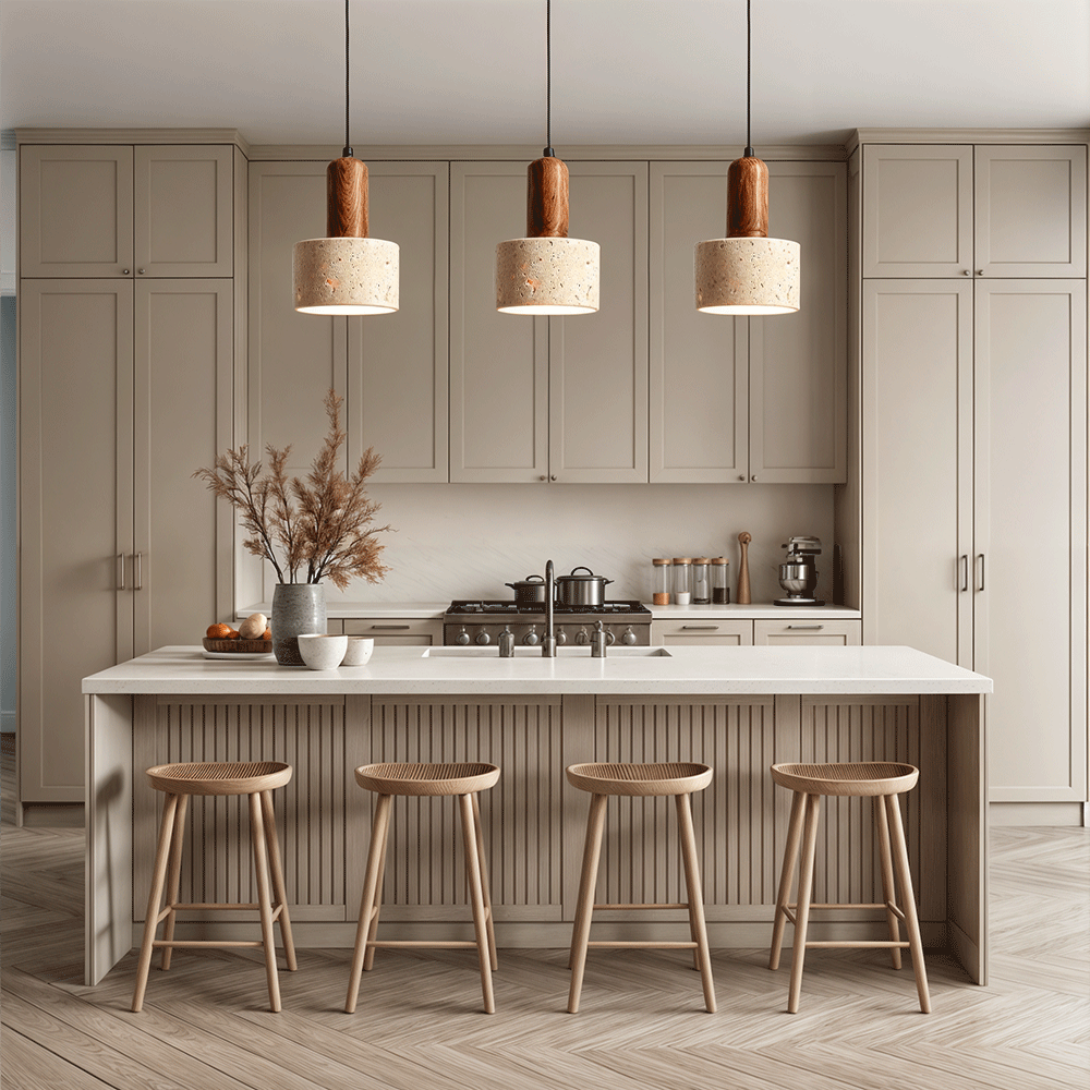 Sophie Travertine Industrial Pendant Light