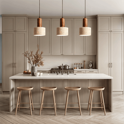 Sophie Travertine Industrial Pendant Light