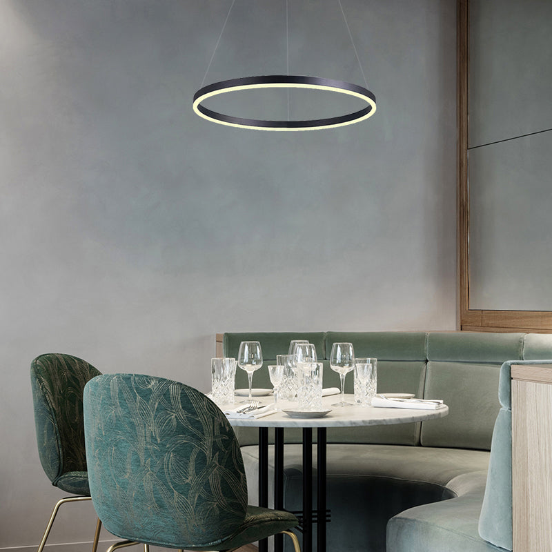 Madeleine Multi-Ring LED Chandelier in Black