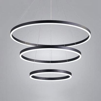 Madeleine Multi-Ring LED Chandelier in Black