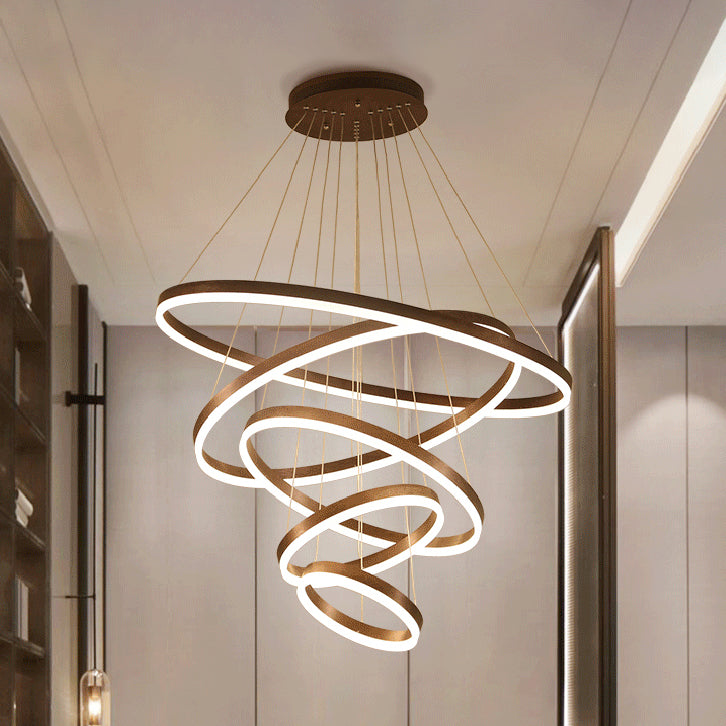 Madeleine Multi-Ring LED Chandelier in Black