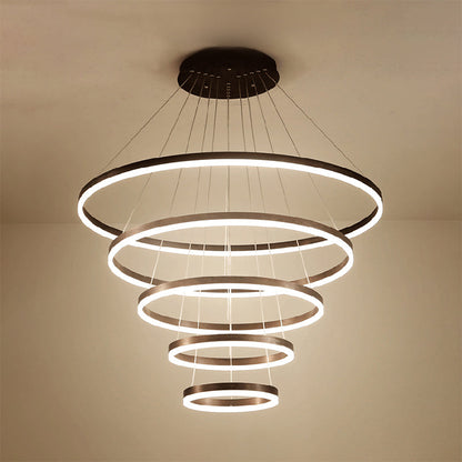 Madeleine Multi-Ring LED Chandelier in Black