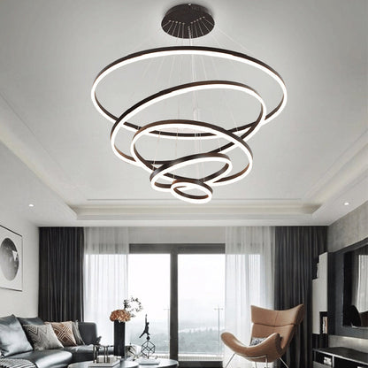 Madeleine Multi-Ring LED Chandelier in Black