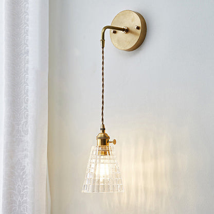 Manon Textured Glass Tapered Wall Light Sconce