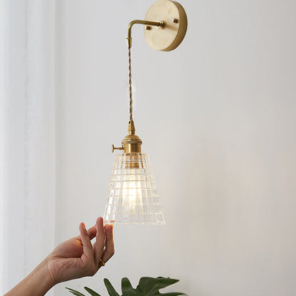 Manon Textured Glass Tapered Wall Light Sconce