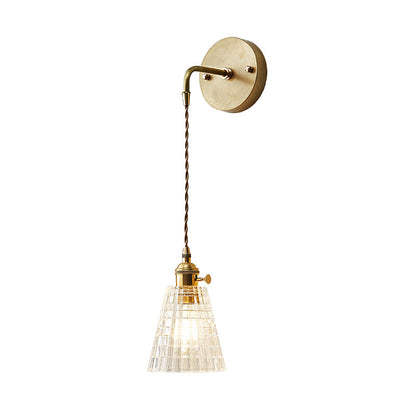 Manon Textured Glass Tapered Wall Light Sconce