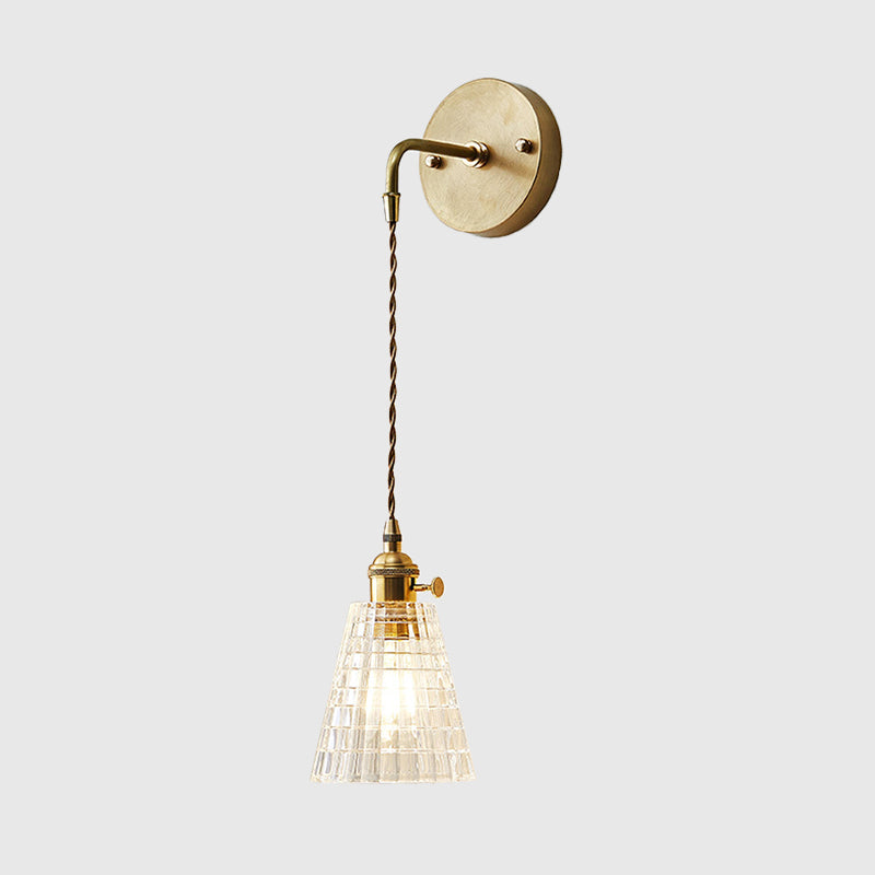 Manon Textured Glass Tapered Wall Light Sconce