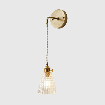 Manon Textured Glass Tapered Wall Light Sconce