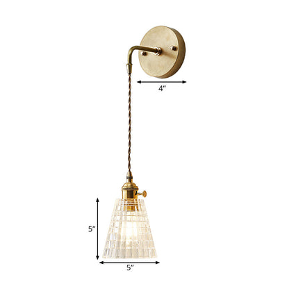 Manon Textured Glass Tapered Wall Light Sconce