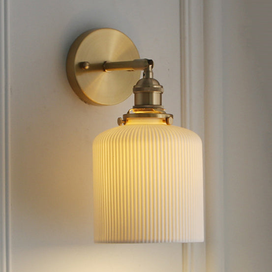 Adeline Porcelain Wall Sconce with Brass Socket