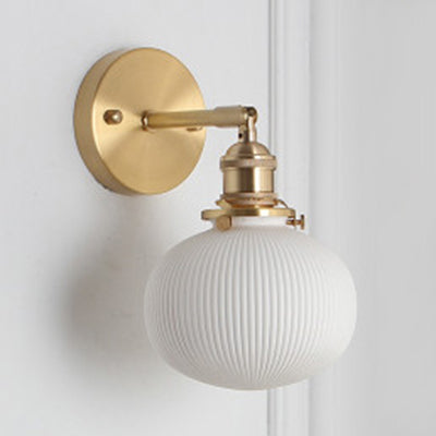Adeline Porcelain Wall Sconce with Brass Socket