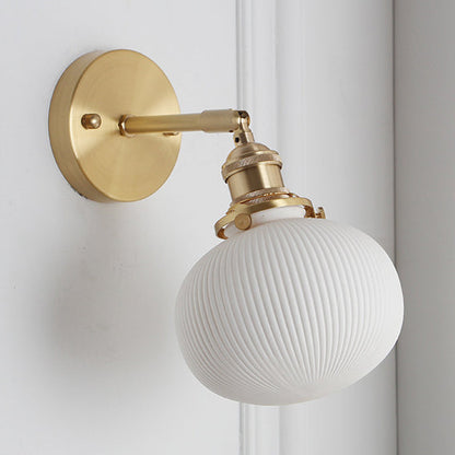 Adeline Porcelain Wall Sconce with Brass Socket