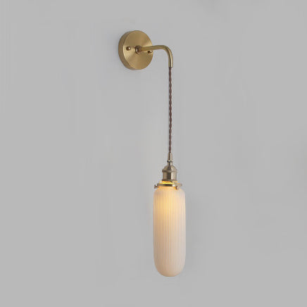 Adeline Porcelain Wall Sconce with Brass Socket