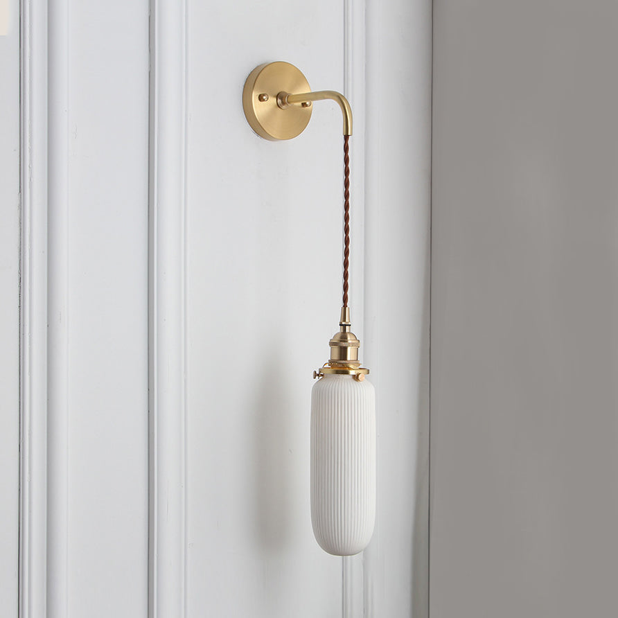 Adeline Porcelain Wall Sconce with Brass Socket