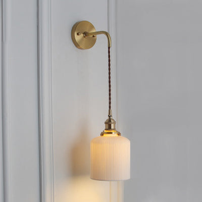 Adeline Porcelain Wall Sconce with Brass Socket