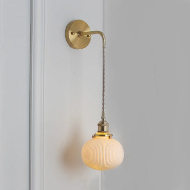 Adeline Porcelain Wall Sconce with Brass Socket