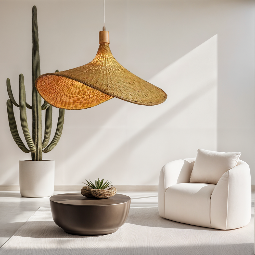 Amélie Woven Bamboo Pendant Light