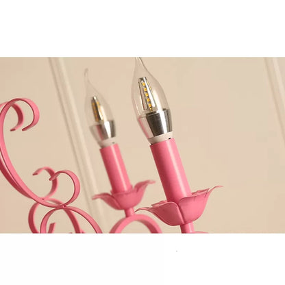 Clémence Pink Candle & Crystal Chandelier