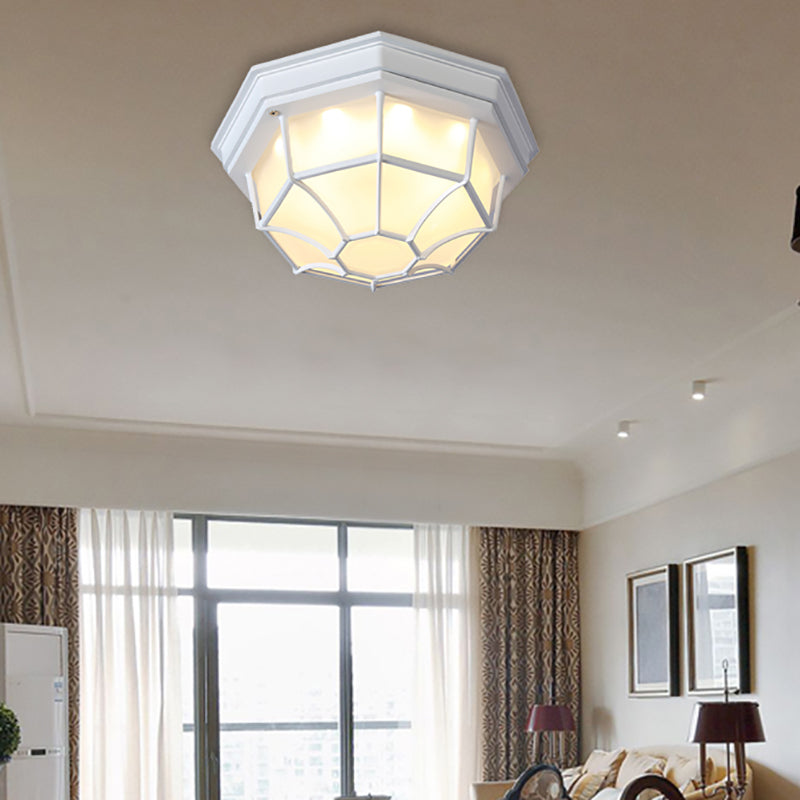 Isabelle Geometric Frosted Glass LED Flush Ceiling Light