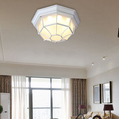 Isabelle Geometric Frosted Glass LED Flush Ceiling Light
