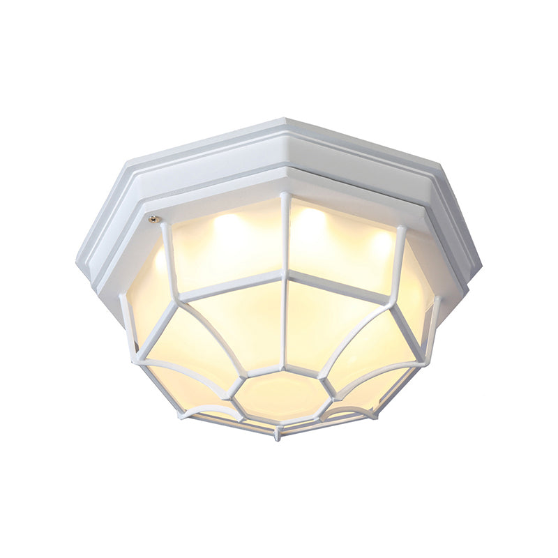 Isabelle Geometric Frosted Glass LED Flush Ceiling Light
