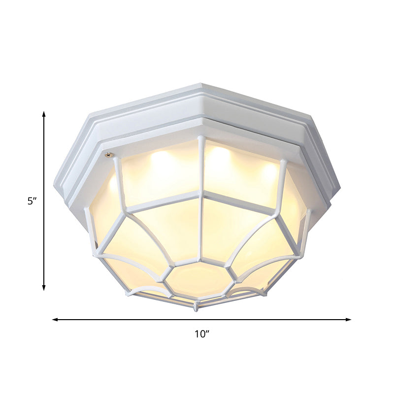 Isabelle Geometric Frosted Glass LED Flush Ceiling Light