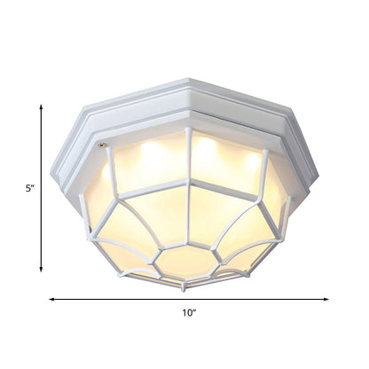 Isabelle Geometric Frosted Glass LED Flush Ceiling Light