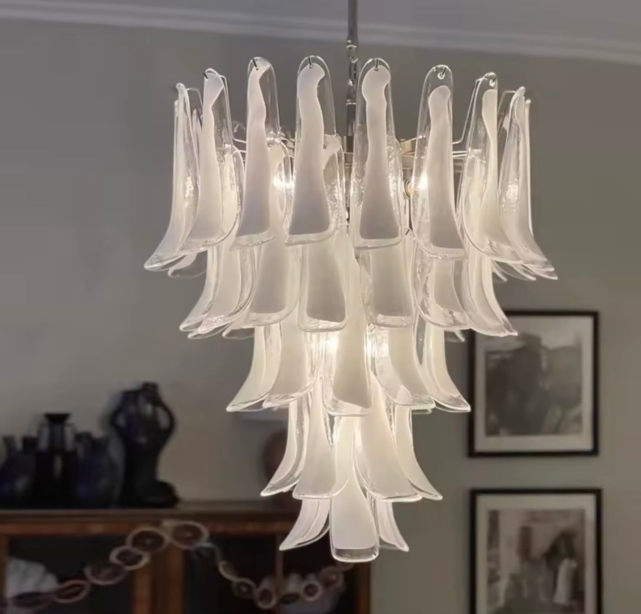Camille Sculpted Petal Glass Pendant