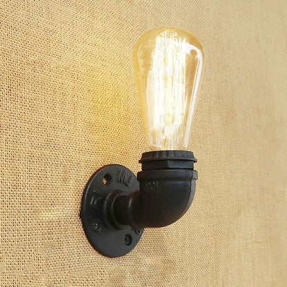 Joséphine Rustic Pipe Wall Sconce Bare Bulb Lamp