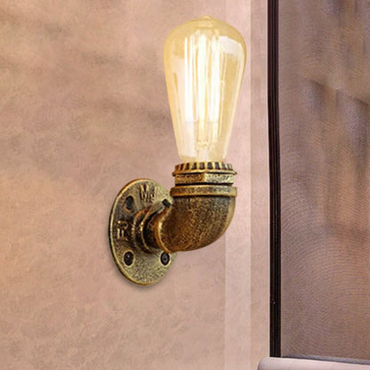 Joséphine Rustic Pipe Wall Sconce Bare Bulb Lamp