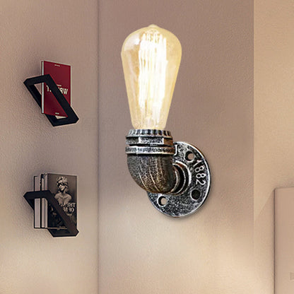 Joséphine Rustic Pipe Wall Sconce Bare Bulb Lamp