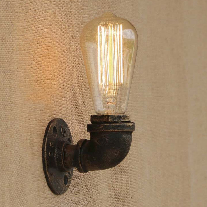 Joséphine Rustic Pipe Wall Sconce Bare Bulb Lamp