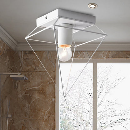 Chloé Industrial Diamond Cage Flush Ceiling Light