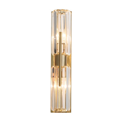 Isabelle Tubular Wall Lamp with Clear Crystal and Gold Finish