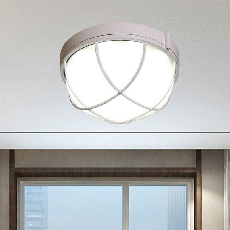 Isabelle Geometric Frosted Glass LED Flush Ceiling Light